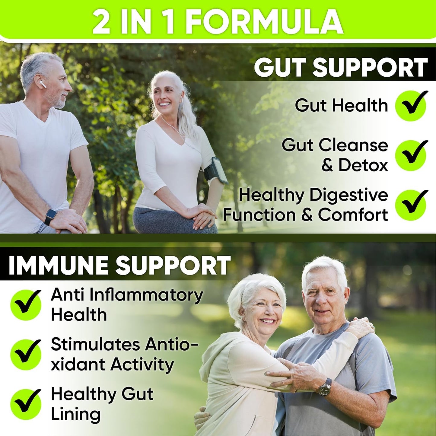 Gut Health for Women and Men & Immune Support w Probiotic - 60 capsules