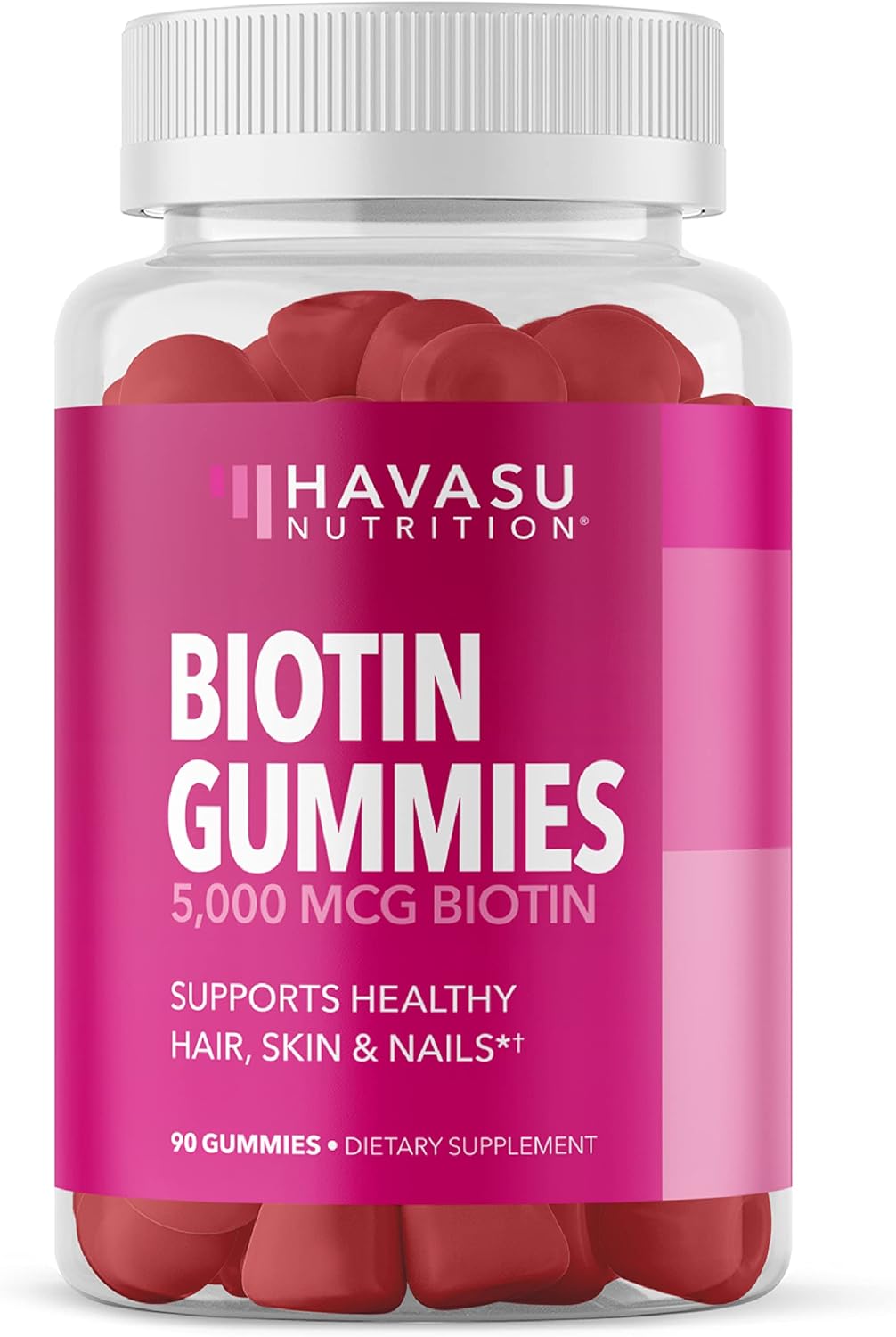 HAVASU NUTRITION Biotin Gummies Hair Skin Nails Vitamins for Women 90 count