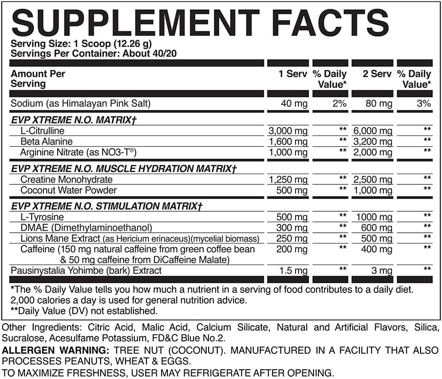 Evogen EVP Xtreme NO | Arginine Nitrate, Beta-Alanine,