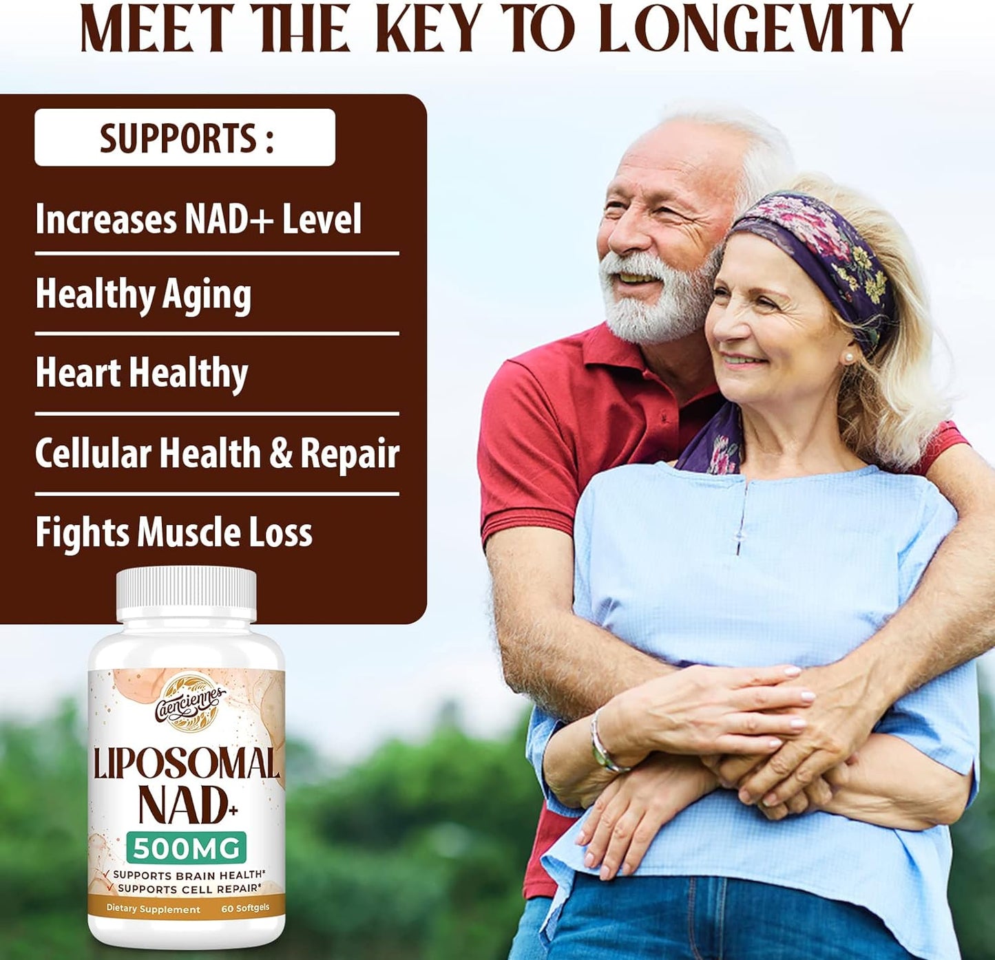 Liposomal NAD+ 500 MG Supplement 60 count