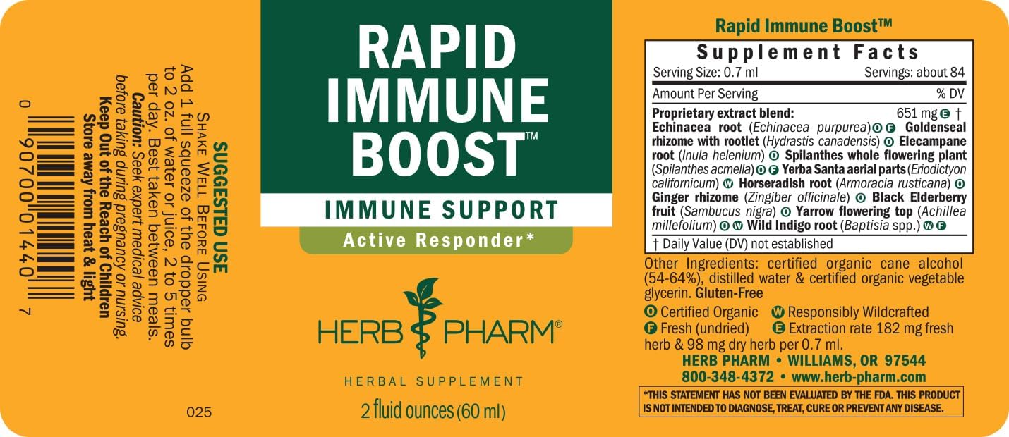 Herb Pharm Rapid Immune Boost Liquid Herbal 2 Fl Oz