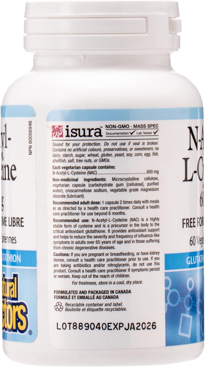 Natural Factors NAC, N-Acetyl-L-Cysteine, 600 mg, 60 Vegetarian count