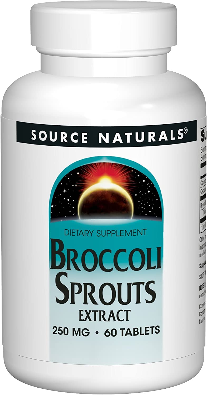 Source Naturals Broccoli Sprout Extract 250mg Fiber & Calcium - 60 Tablets