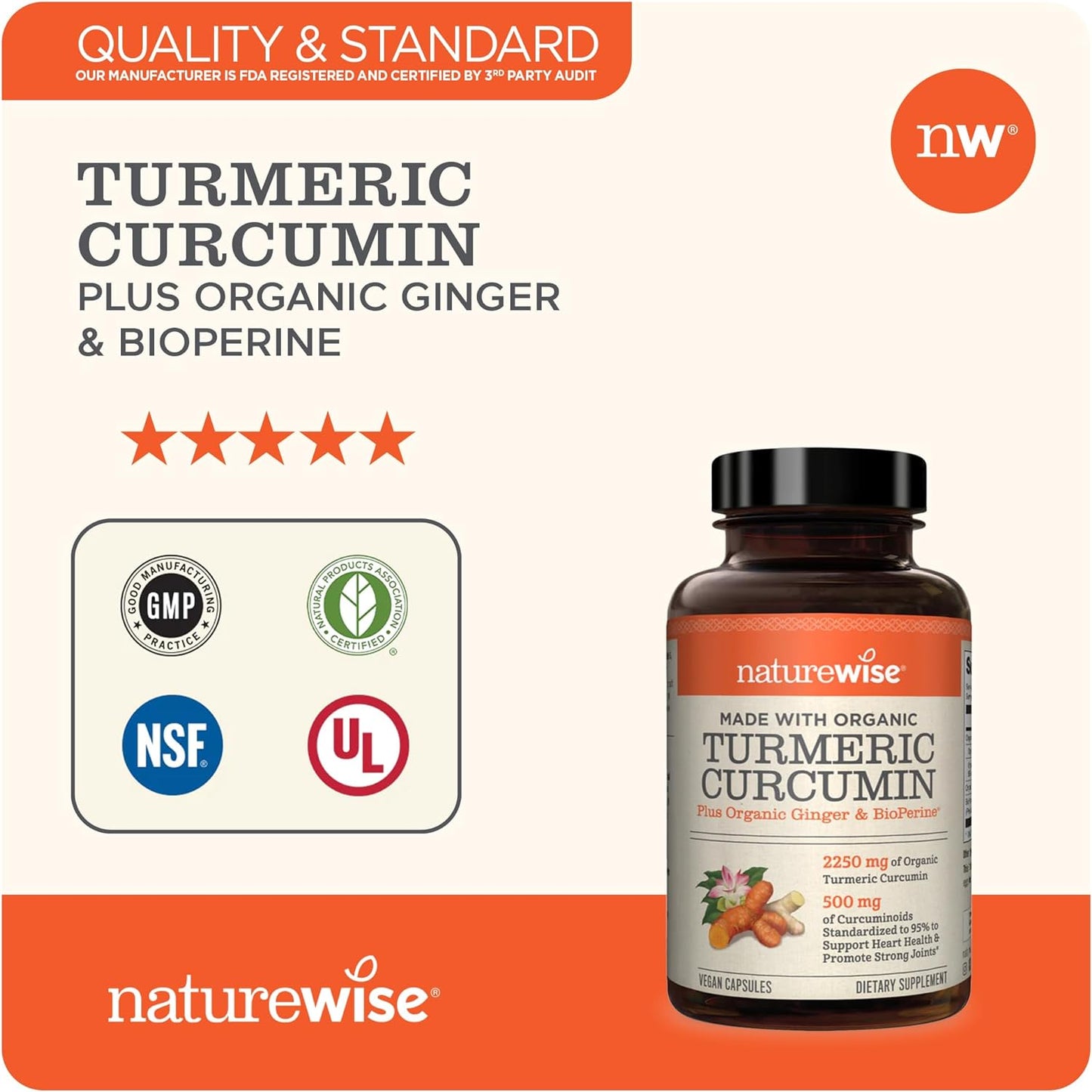 NatureWise Curcumin Turmeric 90 count