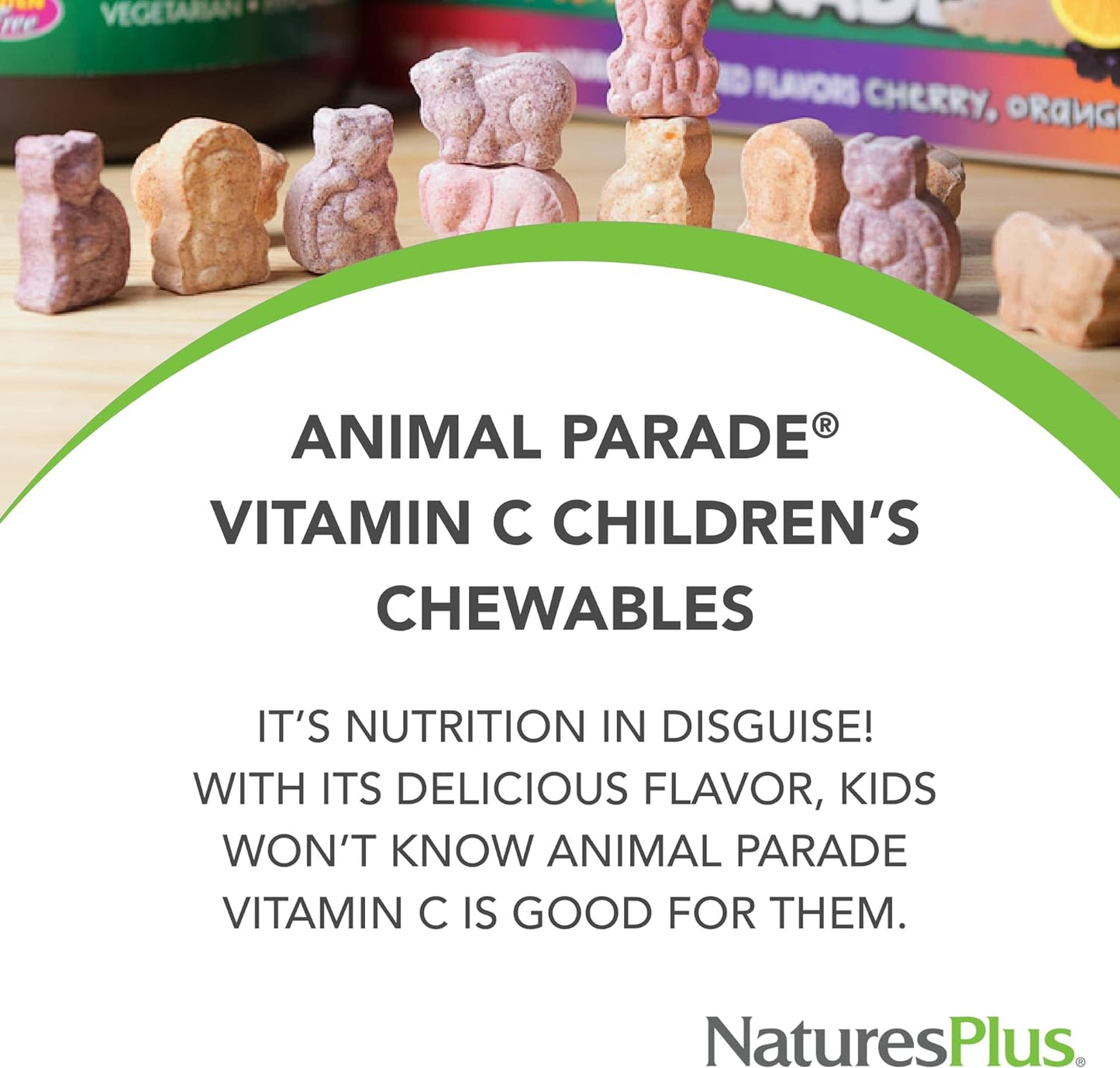 NaturesPlus Animal Parade Vitamin C Children's Chewable - 90 Animal-Shaped Tablets