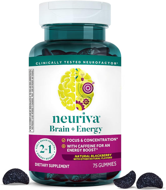 NEURIVA Brain + Energy 75ct Natural BlackBerry Gummies