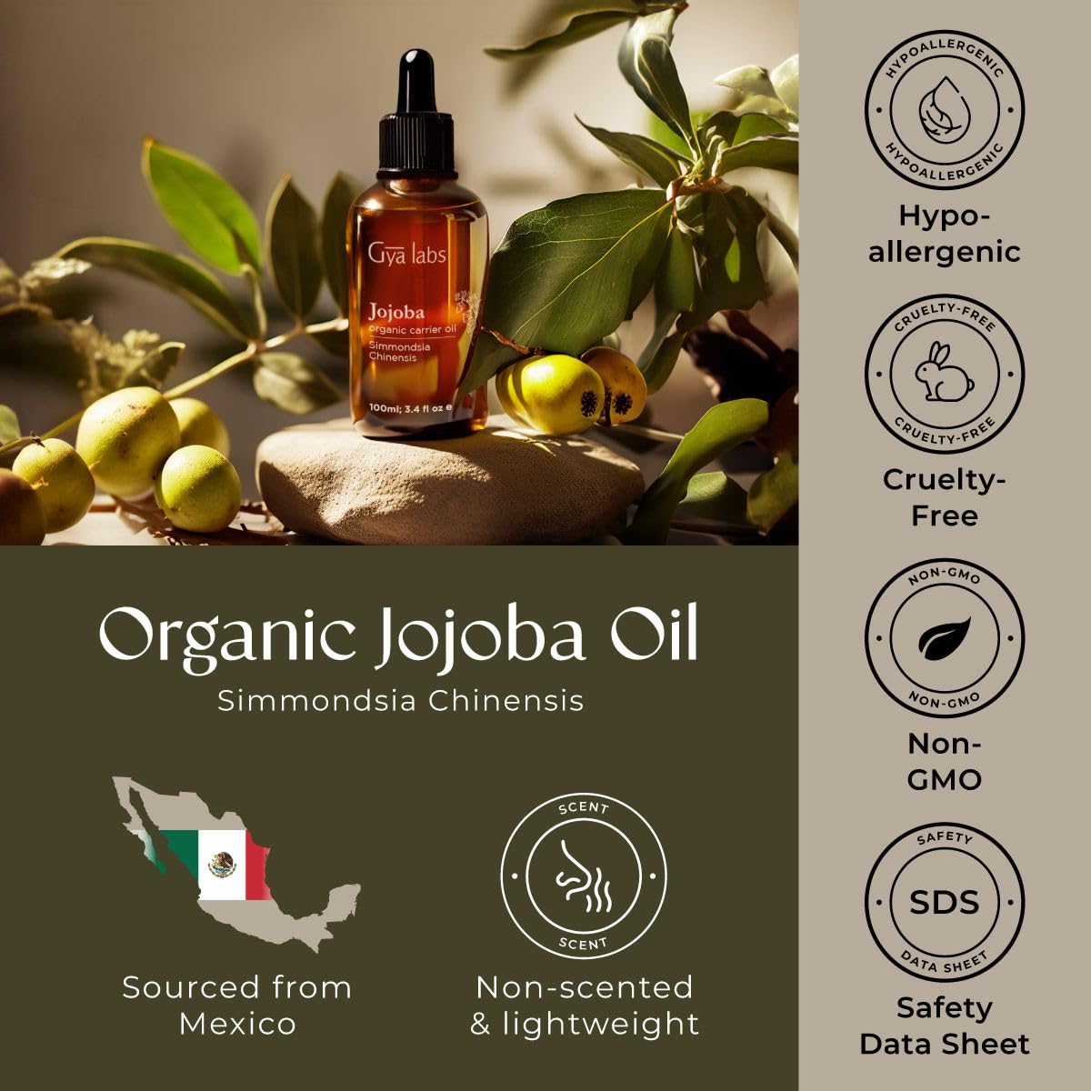 Gya Labs Organic Jojoba Oil for Skin