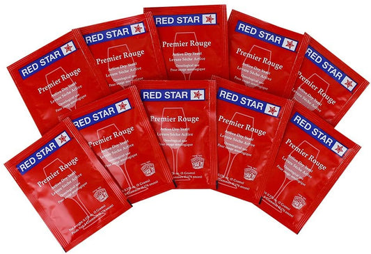 Premier Rouge Dried Wine Yeast (Pack of 10)