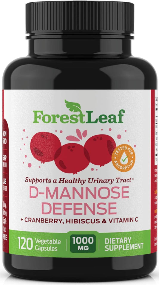 ForestLeaf D-Mannose Defense 1000mg - - 120 Veggie Capsules