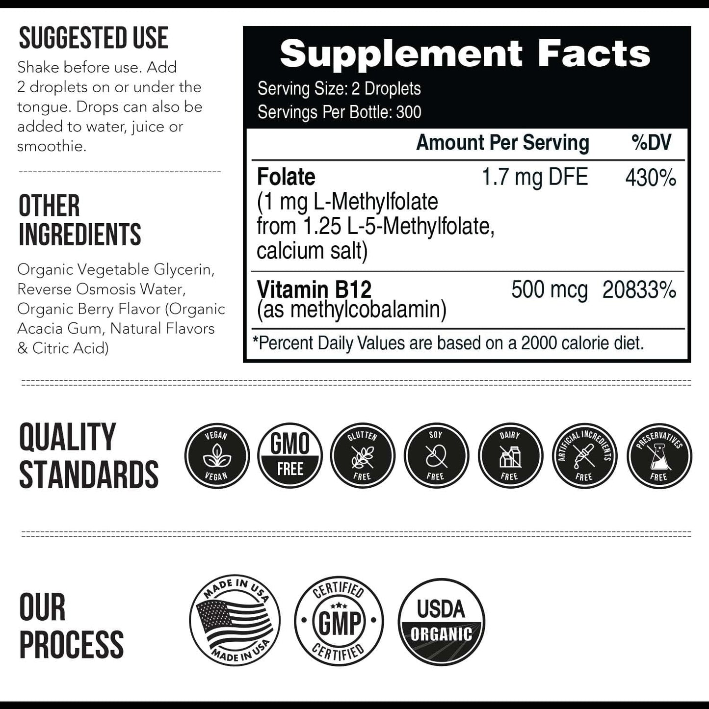 Organic Methyl Folate  + Methyl B12 Cofactor