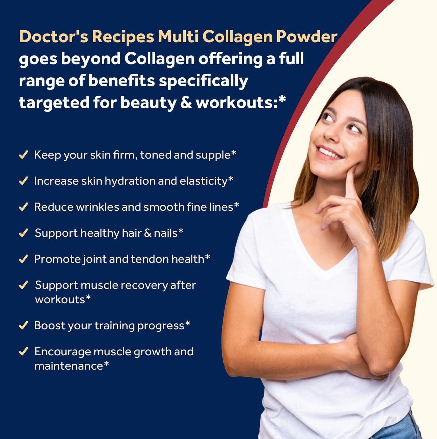 Doctor's Recipes Multi Collagen Powder,Collagen Peptides, Vitamin C, Biotin 16 oz