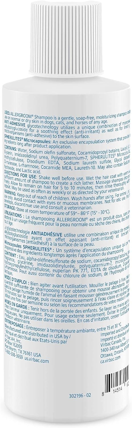 Virbac Allergroom Shampoo 8-Ounce