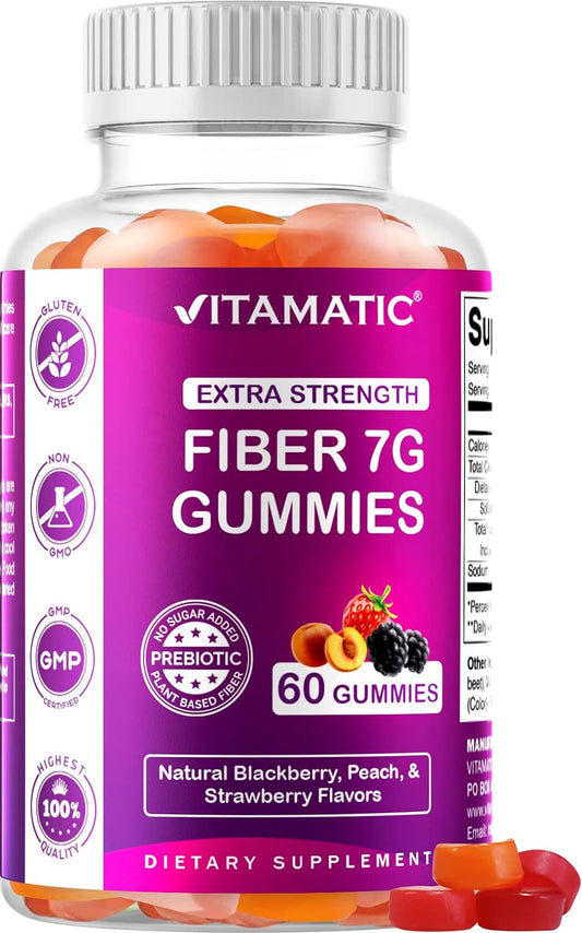 Vitamatic Prebiotic Fiber  60 Gummies for Adults