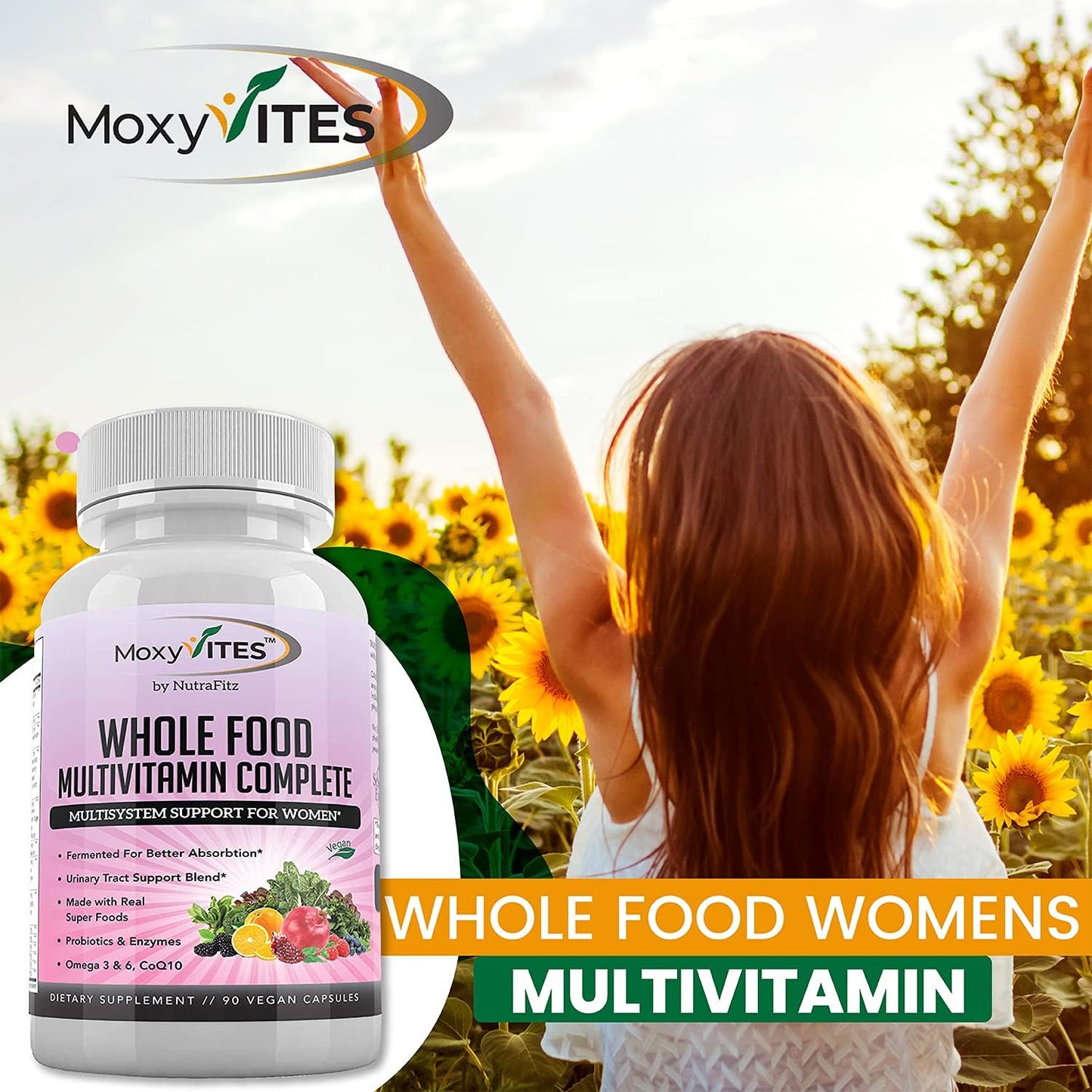 MoxyVites Daily Multivitamin for Women with Iron 90 Vegan Caps