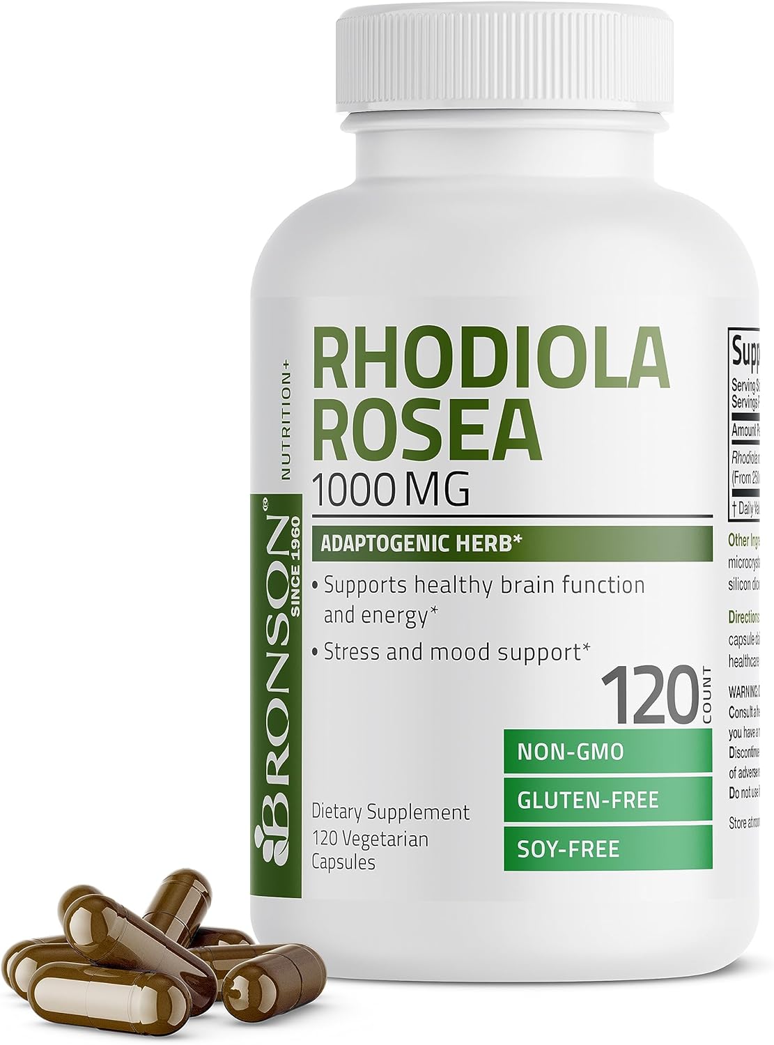 Bronson Rhodiola Rosea Supplement  120 Vegetarian Capsules