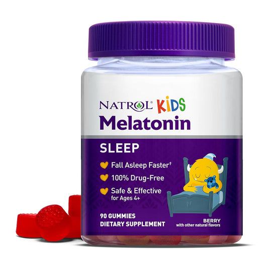 Natrol Kids Melatonin 1mg, Dietary Supplement for Restful Sleep, 90 Berry-Flavored Gummies