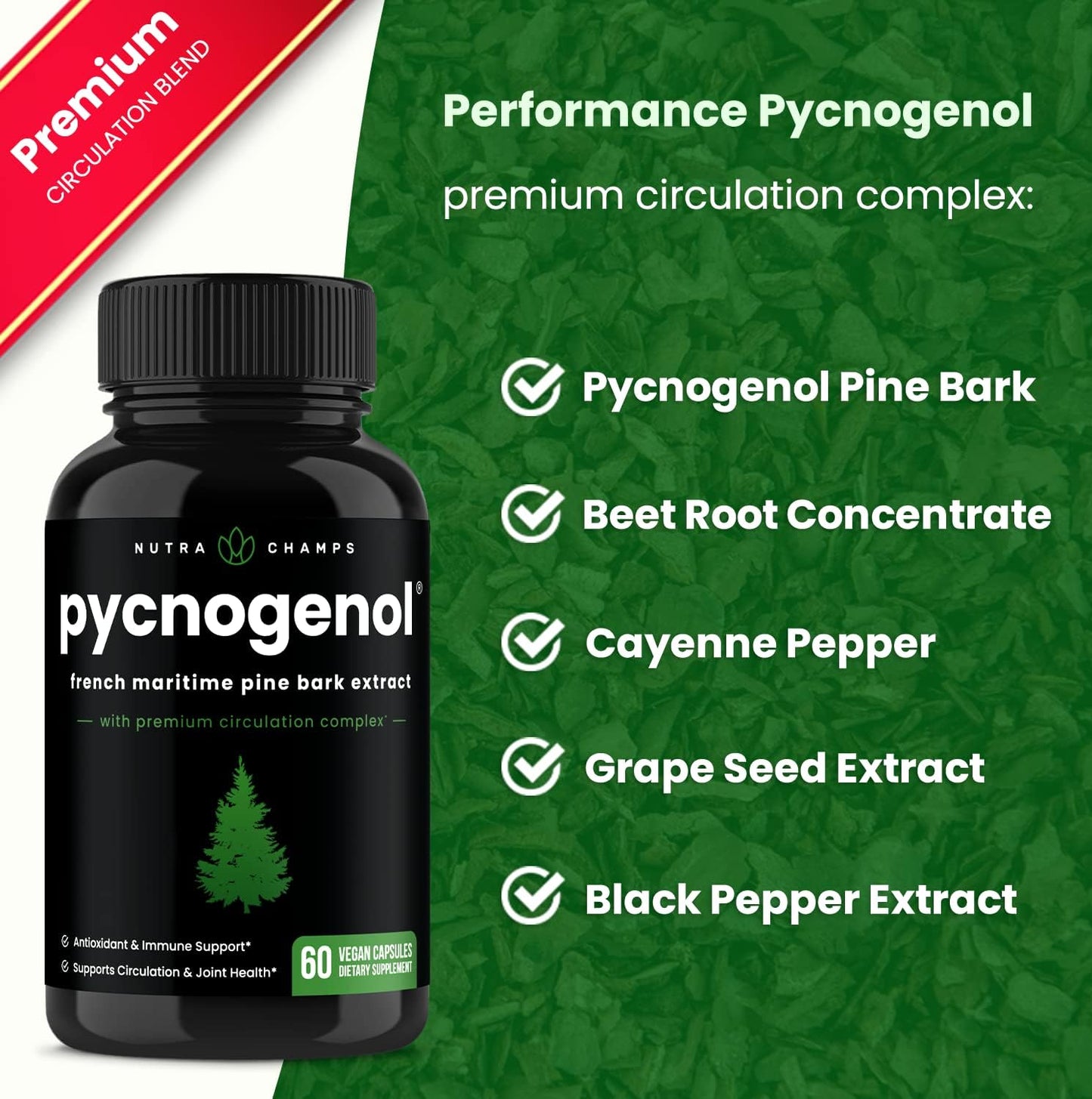 Pycnogenol French Maritime Pine Bark Extract 60 capsules