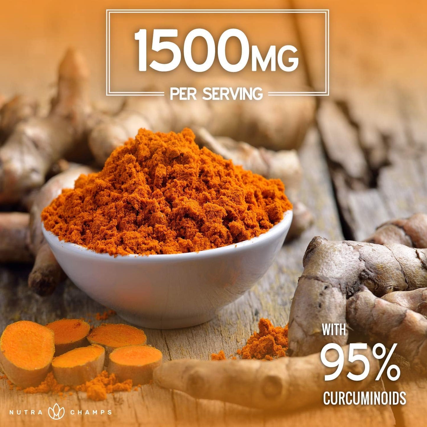 Turmeric Curcumin with Black Pepper Extract 1500mg 180 count