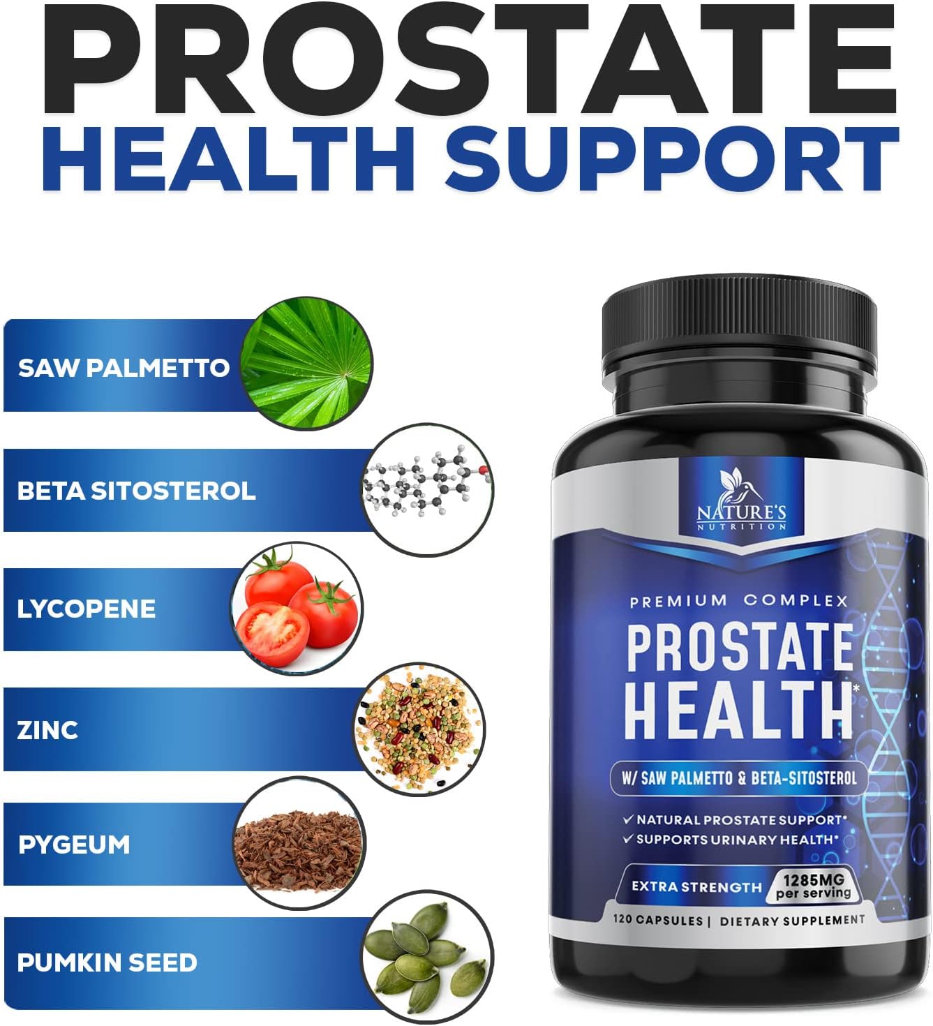 Prostate Support Supplement for Men's Health- 120 Capsules