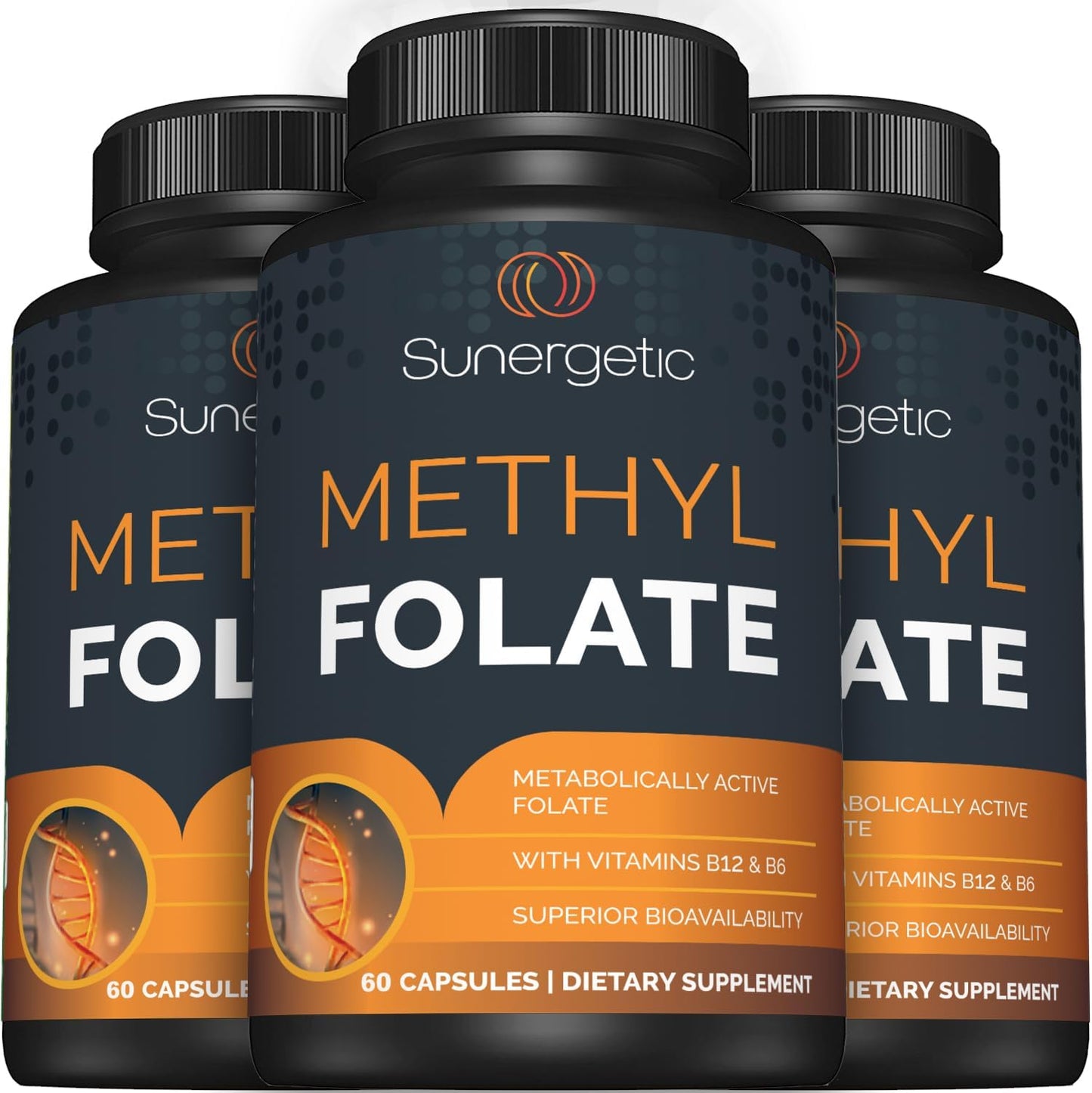 Sunergetic Premium Methyl Folate Supplement – 60 Capsules