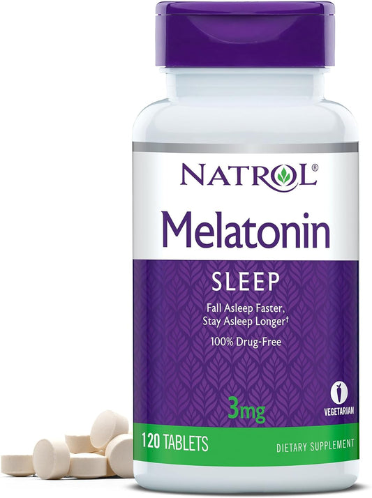 Natrol Melatonin Tablets, Helps You Fall Asleep Faster 3 mg 120 count