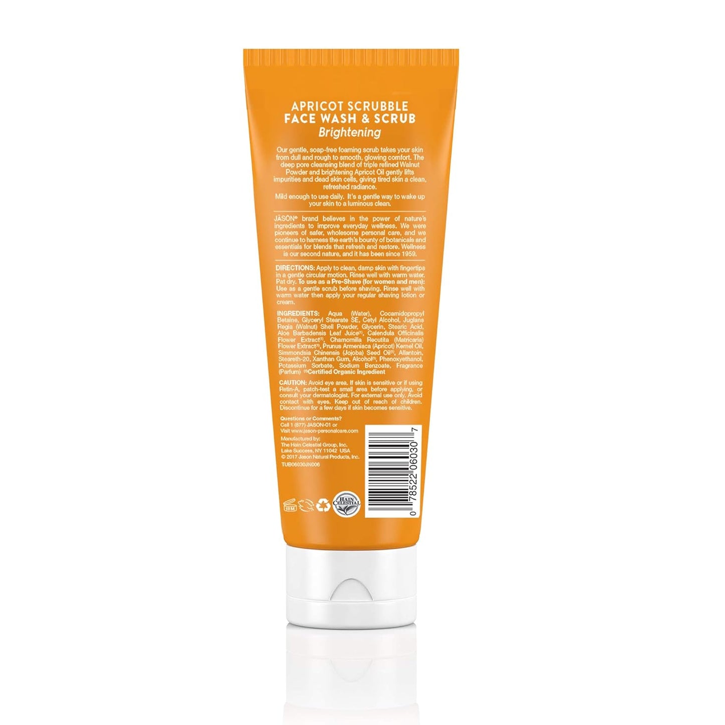 Jason Face Wash & Scrub, Brightening Apricot Scrubble