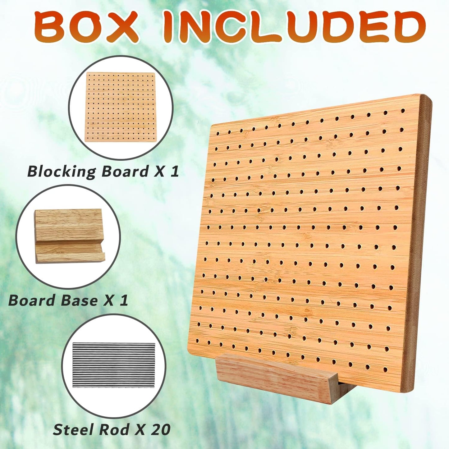 7.8 Inches Bamboo Wooden Board for Knitting Crochet and Granny Squares