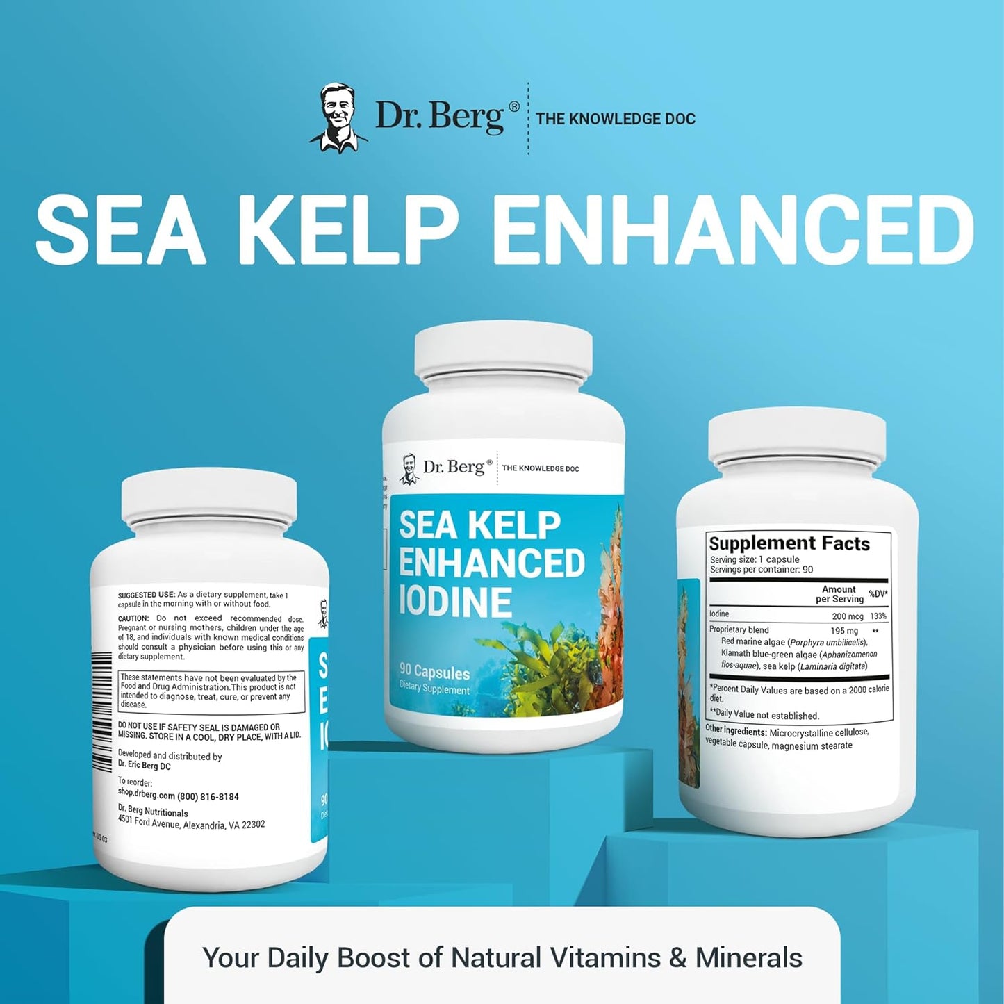 Dr. Berg's Sea Kelp Enhanced - Pure Healthy Thyroid 90 Capsules