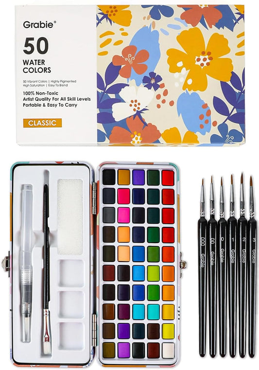 Grabie Watercolor Paint Set, Great for Painting, 50 Colors