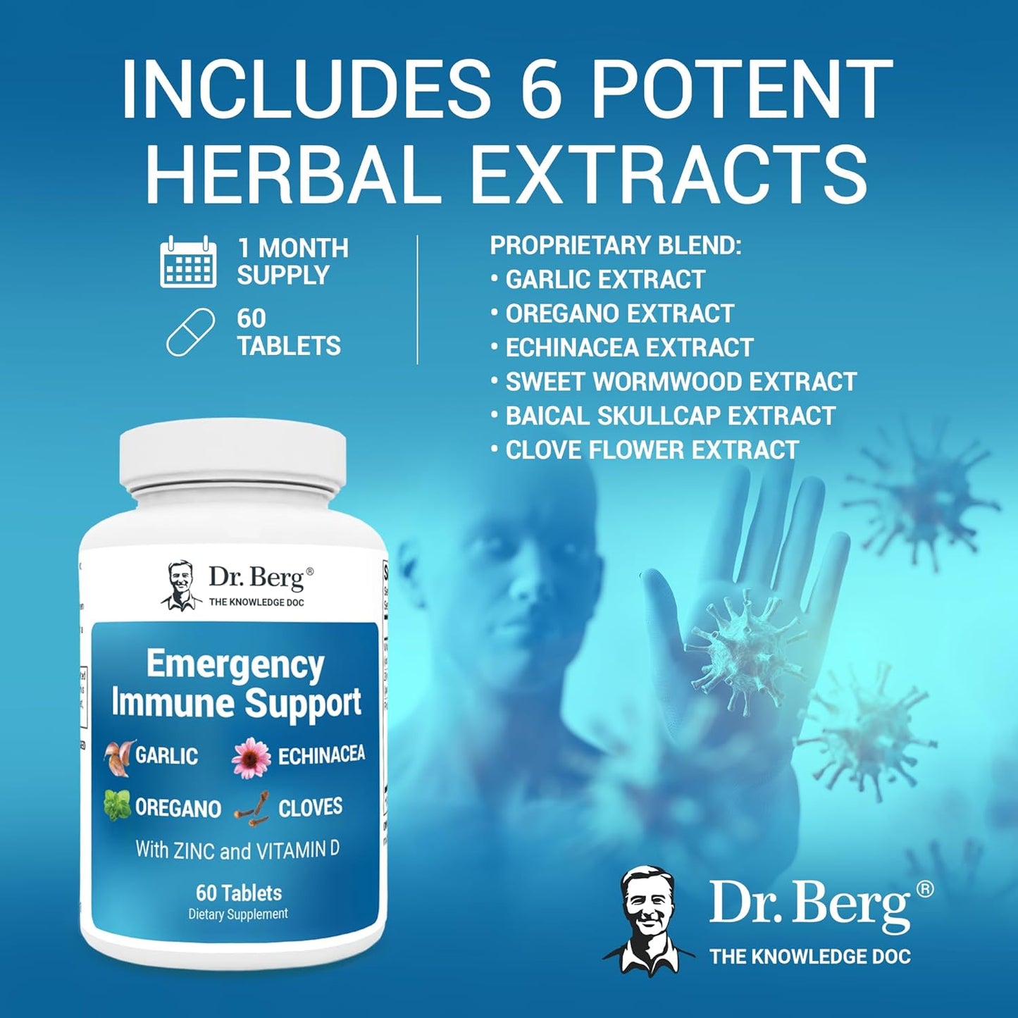 Dr. Berg Emergency Immune Support w/Echinacea 60 Tablets