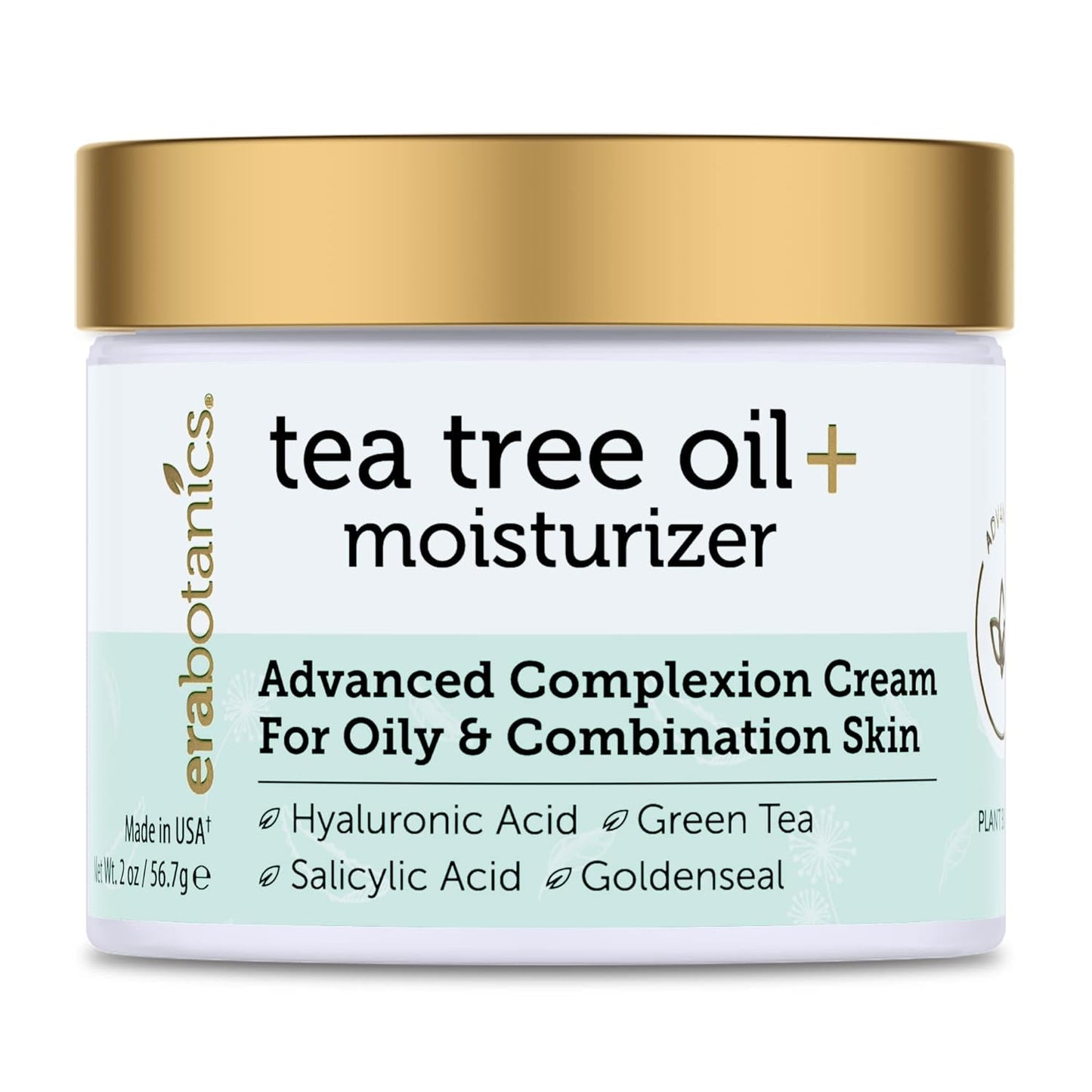 Era Organics Tea Tree Cream Face Moisturizer for Oily Skin