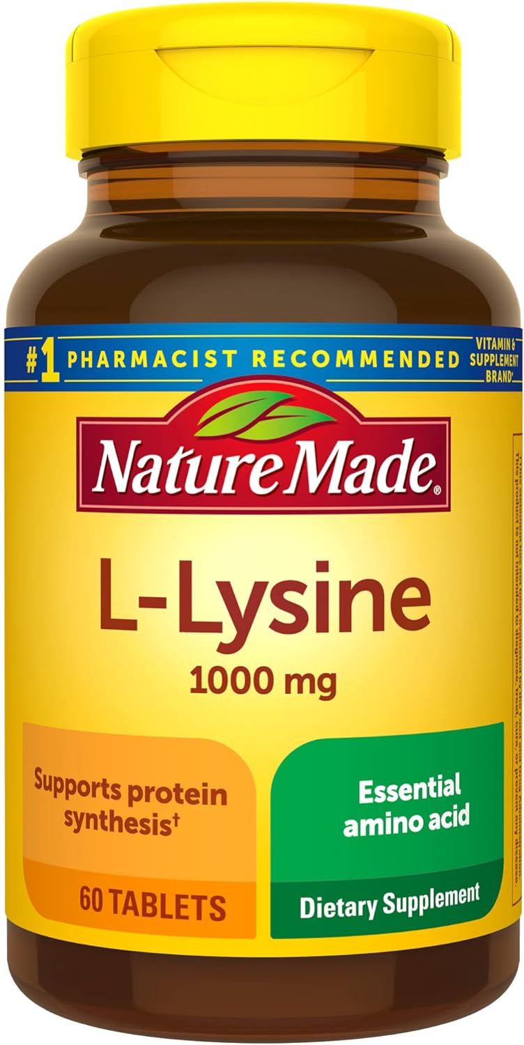 Nature Made L-Lysine 1000 mg, Dietary Supplement, 60 Tablets