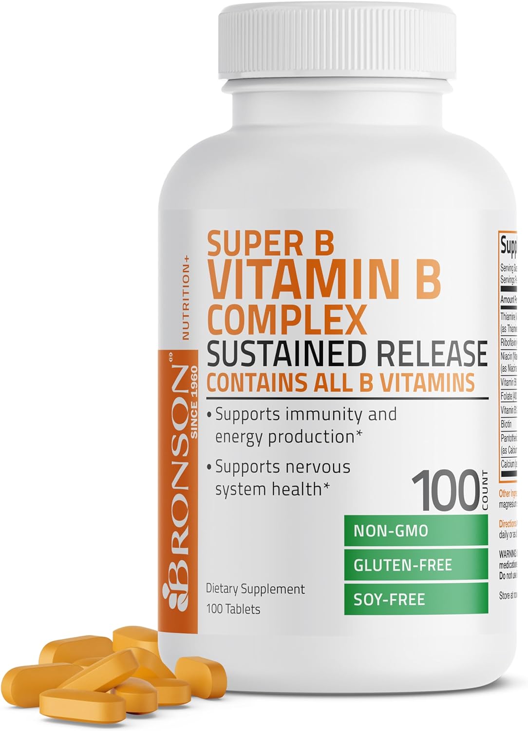 Bronson Super B Vitamin B Complex Sustained Slow Release