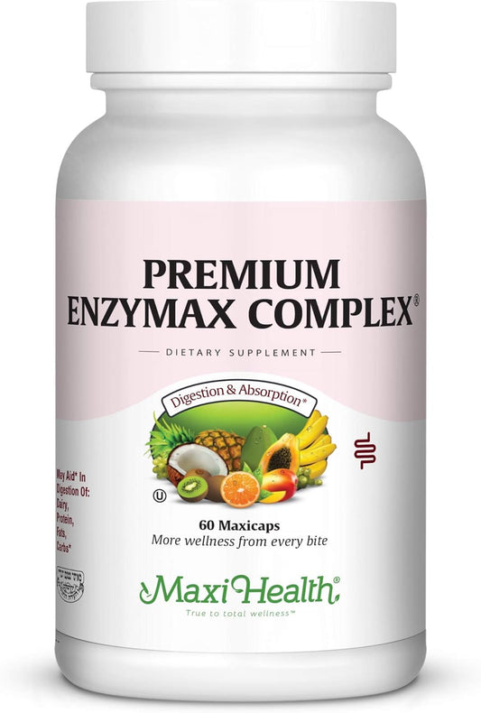 Maxi Health PremiumComplex Digestive Enzymes Aids Dairy & Fats, 60 Count