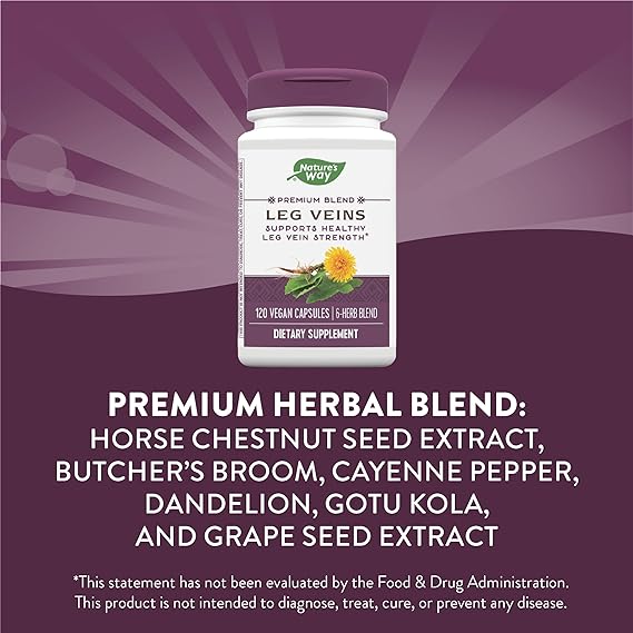 Nature's Way Premium Blend Leg Veins ,120 Vegan Capsules