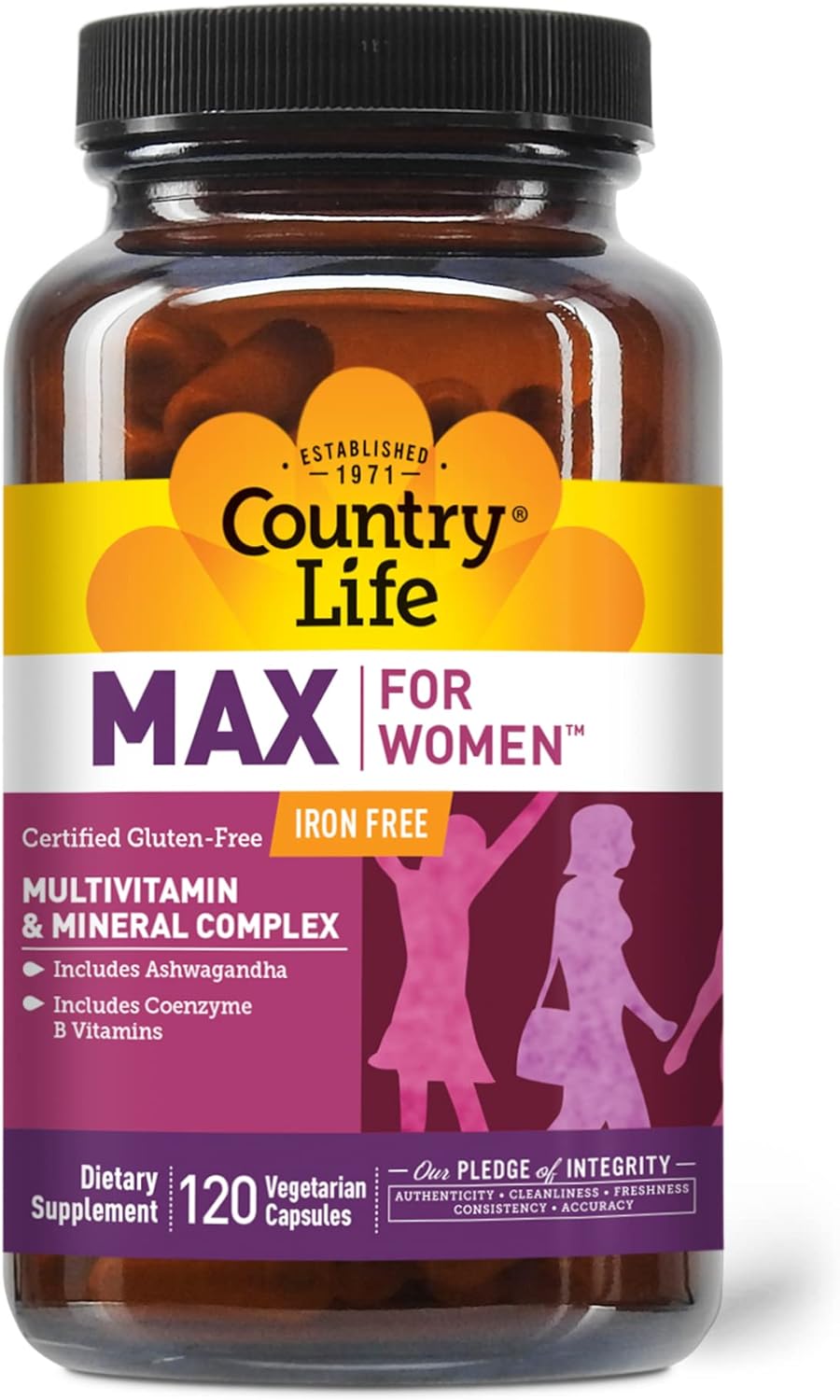 Country Life Max for Women Iron Free - 120 Vegetarian Capsules