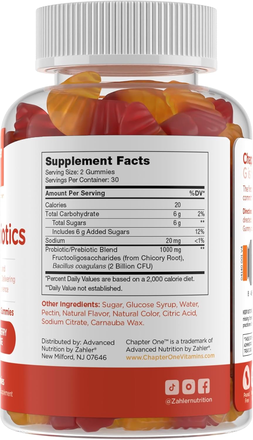 Zahler Chapter One Probiotic Gummies for Kids - 60 Count