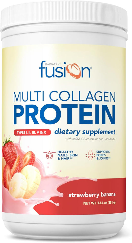 Bariatric Fusion Strawberry Banana Multi Collagen Protein Powder -13.4 oz