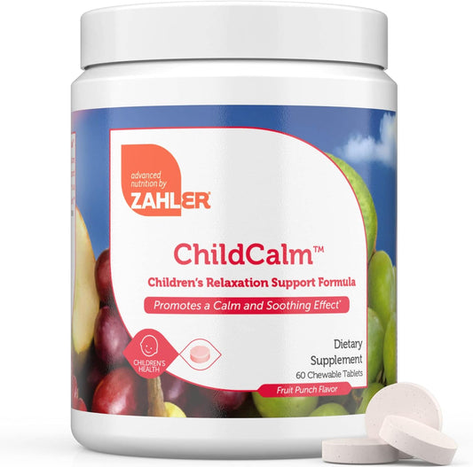 Zahler ChildCalm, Kosher Fruit Punch Chewable Magnesium for Kids  60 Tablets