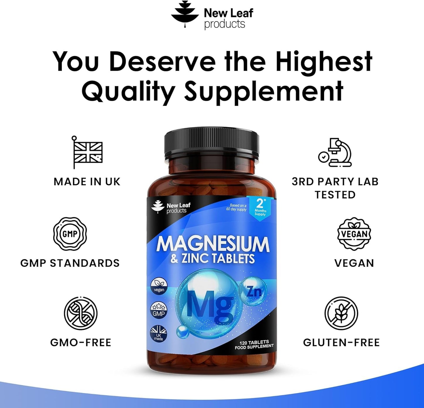 Magnesium Supplements 516mg With Zinc - 120 Magnesium