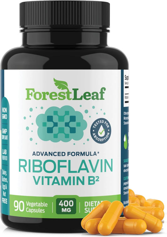 ForestLeaf Vitamin B2 Riboflavin 400mg - 90 Count