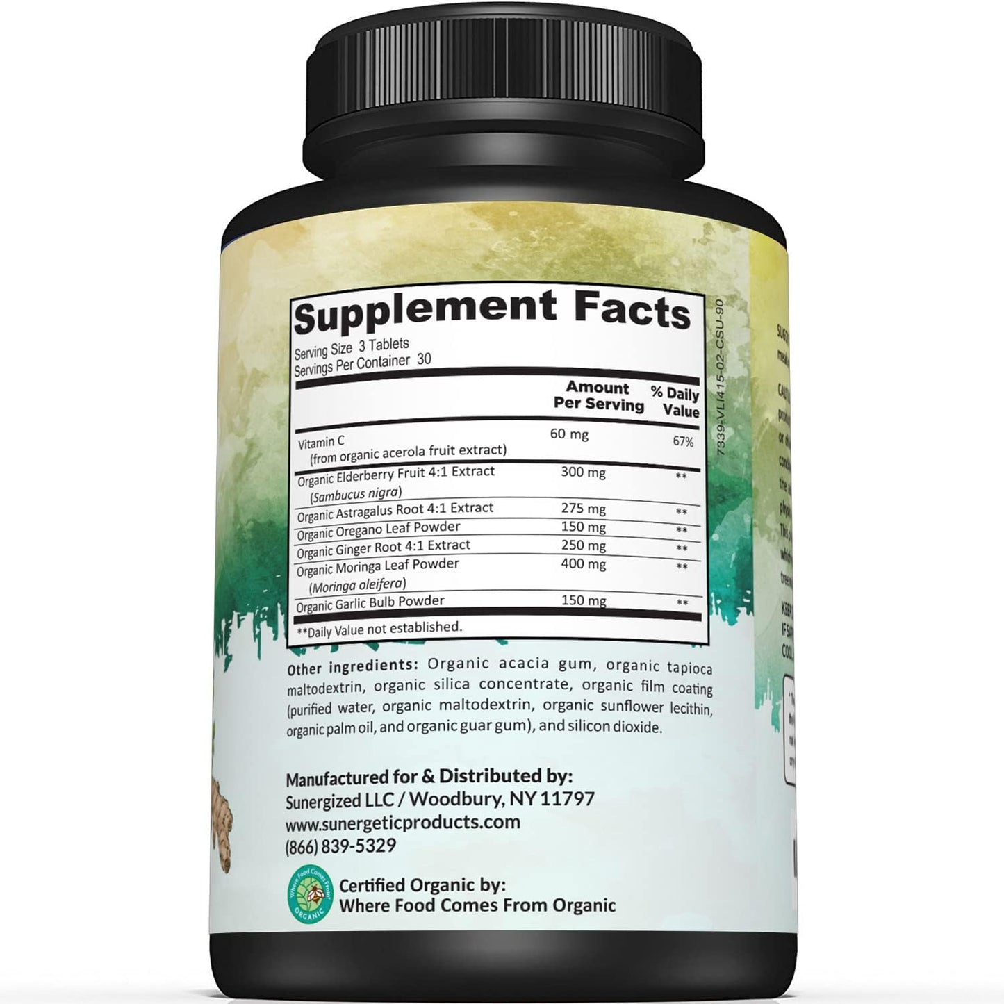 USDA Organic Immune Support Supplement –90 Immune Tablets