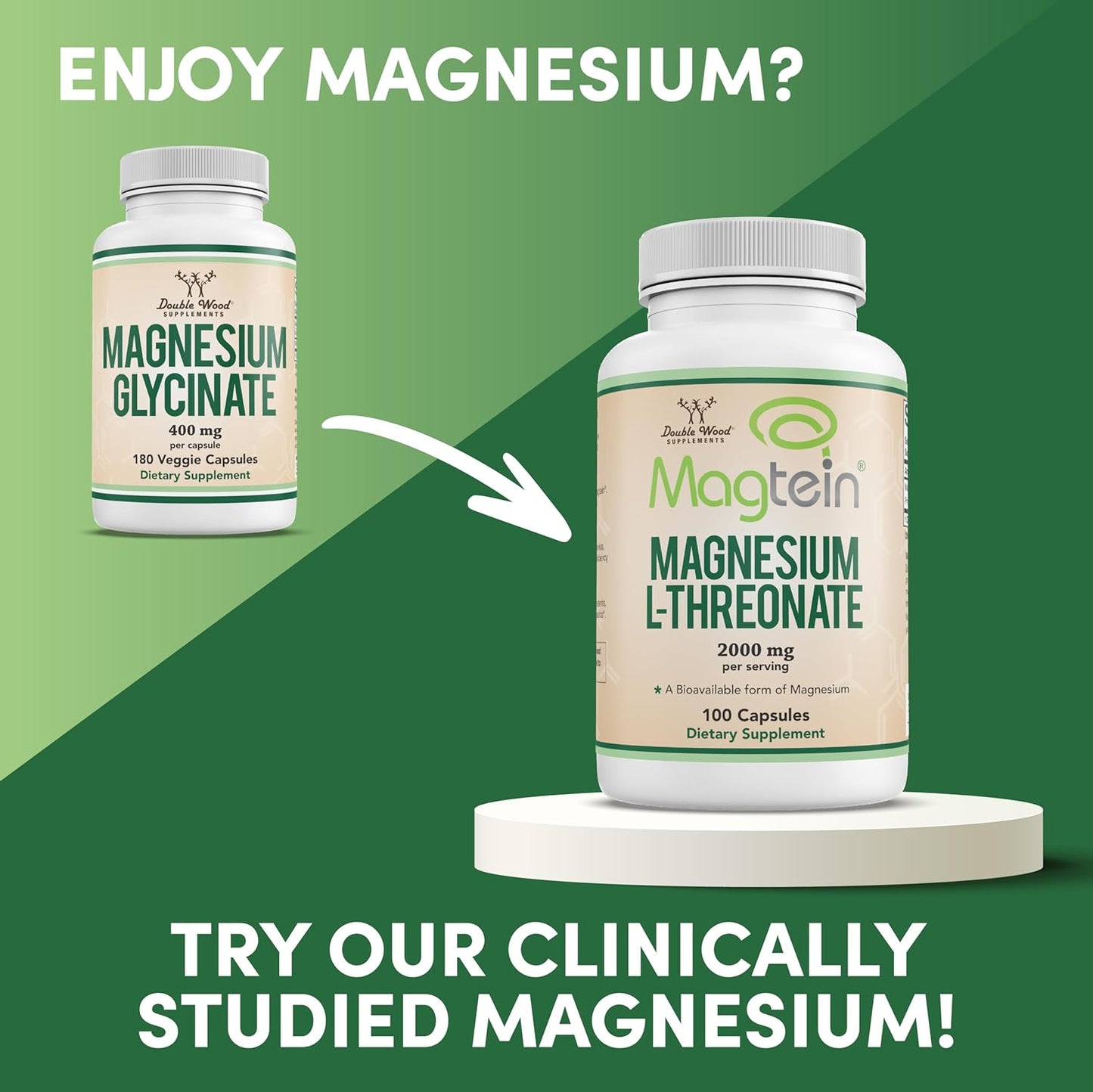 Magnesium Glycinate 400mg,  High Absorption 180 Capsules