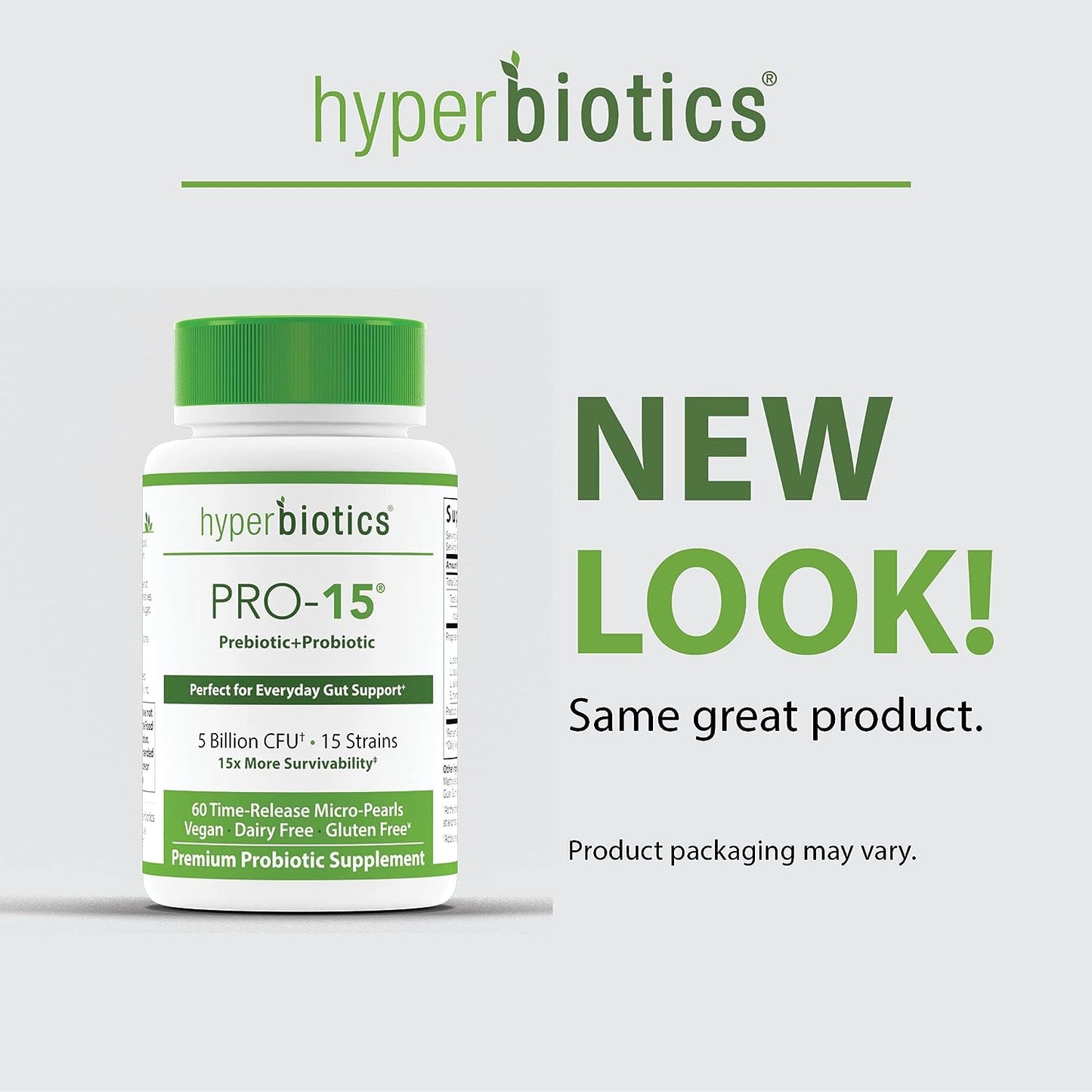 Hyperbiotics Pro 15 Vegan Probiotic Supplement 60 count