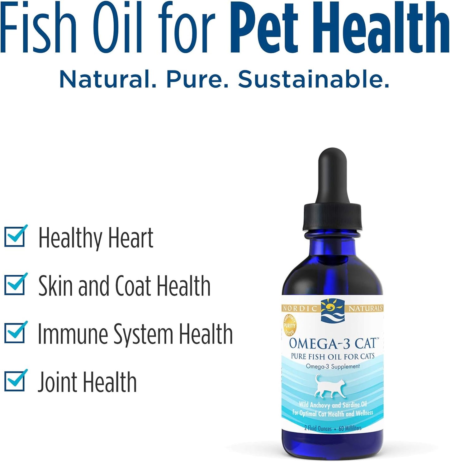 Nordic Naturals Omega-3 Cat,- 304 mg  with Fish Oil for Cats  - 2 oz