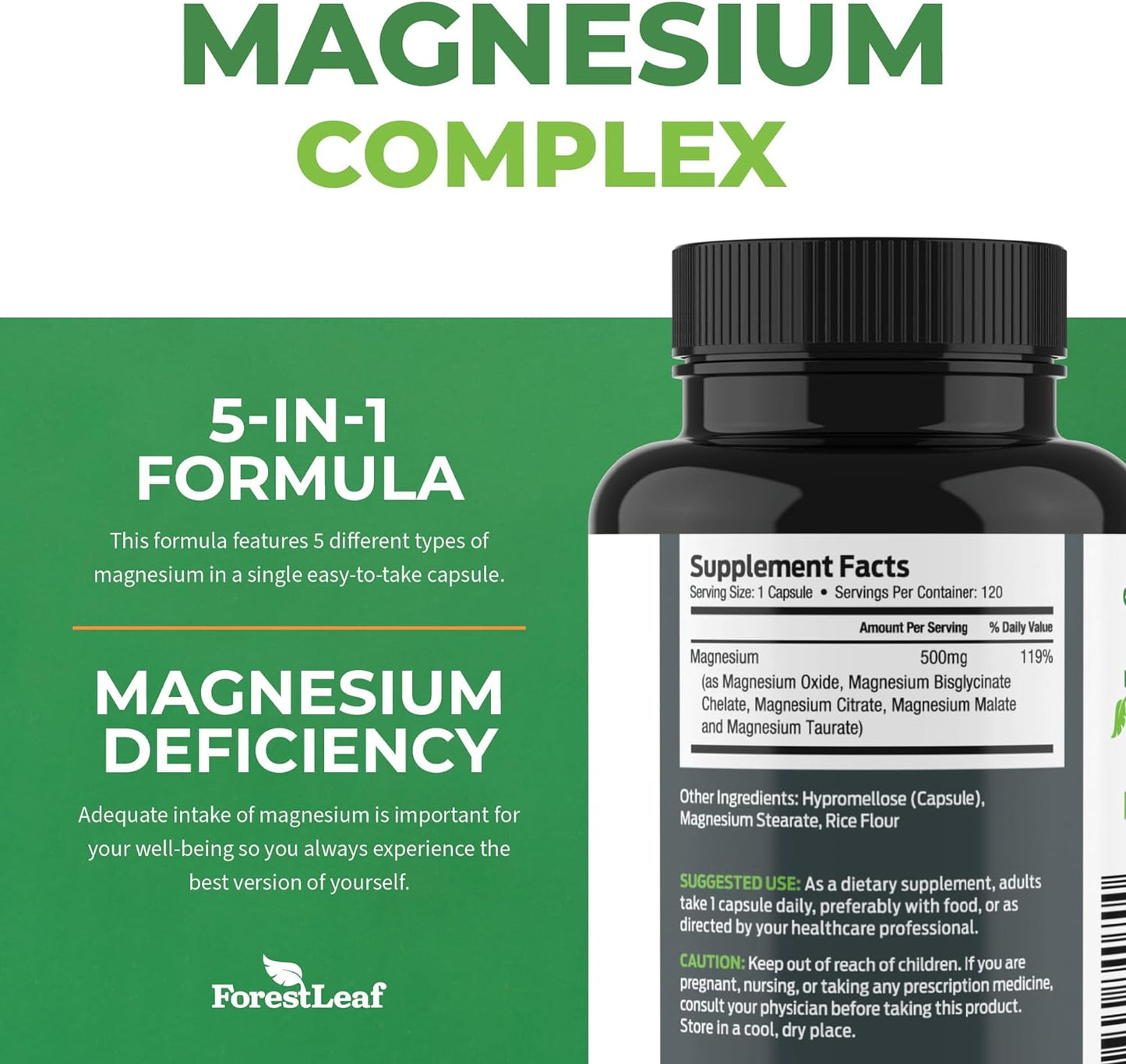 Advanced Magnesium Complex 500mg -120 capsules