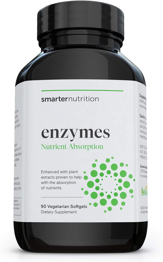 Smarter Nutrition Enzymes - Daily Digestive Aids with 16 Different Natural 90 Capsules