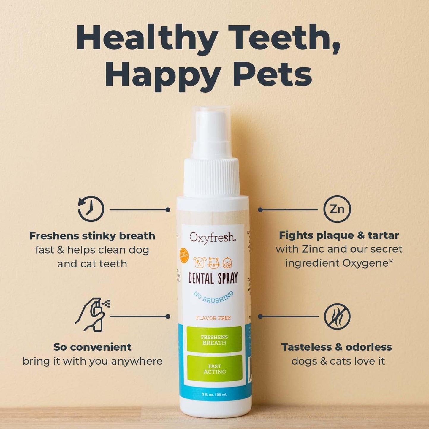 Oxyfresh Advanced Pet Dental Spray – Instant Pet Fresh Breath 3oz.