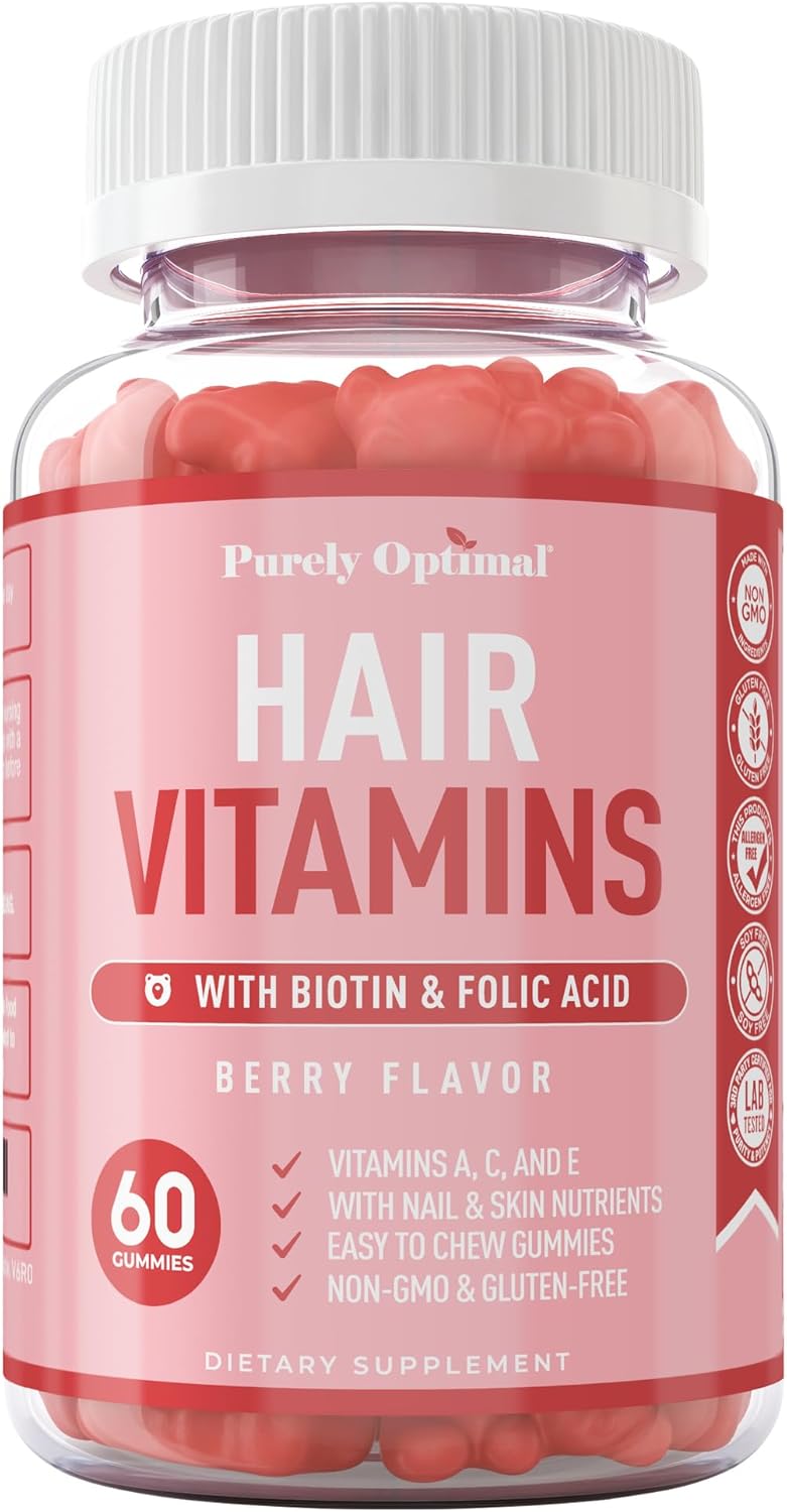 Premium Hair Vitamins Supplement  Vitamins w/Biotin, - 60 Gummy