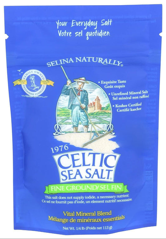 Fine Ground Celtic Sea Salt ¼ lb Resealable Bag